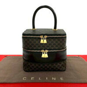 Celine Macadam Blason Triomphe leather handbag vanity bag black